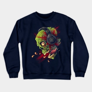 Zombie with Headphones Crewneck Sweatshirt